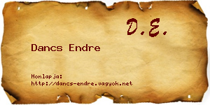 Dancs Endre névjegykártya